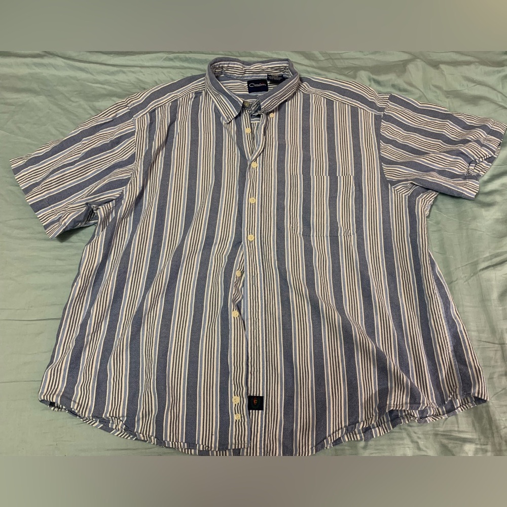 Men’s Blue and White Catalina Button Down Shirt (Size 3XL)